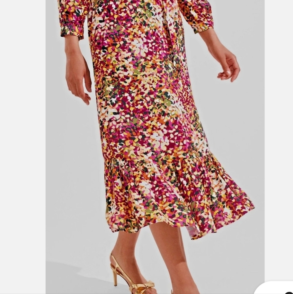 HOBBS LONDON CAMELLIA FLORAL MIDI DRESS HIGH NECK SIZE 8 - Picture 6 of 16
